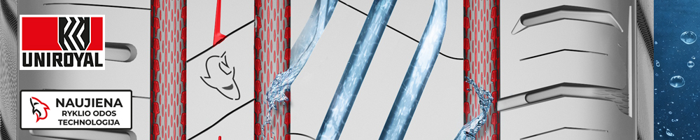 Uniroyal vasarinės padangos 2026 – ryklio odos technologija
